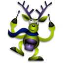 download Dancing Reindeer 2 clipart image with 225 hue color
