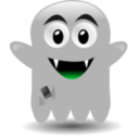 download Ghost With A Cellephone clipart image with 135 hue color