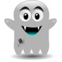download Ghost With A Cellephone clipart image with 180 hue color