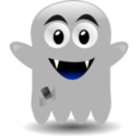 download Ghost With A Cellephone clipart image with 225 hue color