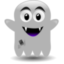 download Ghost With A Cellephone clipart image with 270 hue color