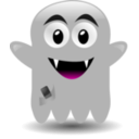 download Ghost With A Cellephone clipart image with 315 hue color