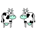 download Cows clipart image with 180 hue color