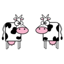download Cows clipart image with 0 hue color