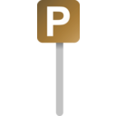 download Parking Sign clipart image with 180 hue color