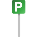download Parking Sign clipart image with 270 hue color