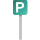 download Parking Sign clipart image with 315 hue color