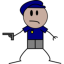 download Police Stick Figure clipart image with 0 hue color