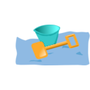 download Bucket And Spade 2 clipart image with 180 hue color