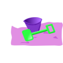 download Bucket And Spade 2 clipart image with 270 hue color