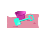 download Bucket And Spade 2 clipart image with 315 hue color