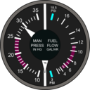 download Manifold Pressure And Fuel Flow clipart image with 180 hue color