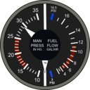 download Manifold Pressure And Fuel Flow clipart image with 225 hue color