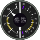 download Manifold Pressure And Fuel Flow clipart image with 270 hue color