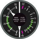 download Manifold Pressure And Fuel Flow clipart image with 315 hue color