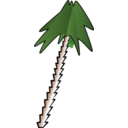 download Leaning Palm Tree clipart image with 0 hue color