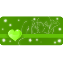 download Kissing Couple With Heart clipart image with 90 hue color