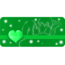 download Kissing Couple With Heart clipart image with 135 hue color