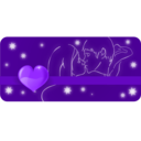 download Kissing Couple With Heart clipart image with 270 hue color