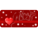 download Kissing Couple With Heart clipart image with 0 hue color