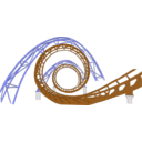 download Roller Coaster Tracks clipart image with 180 hue color