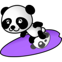 download Surfer Panda clipart image with 45 hue color