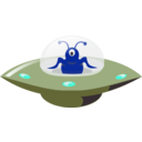 download Ufo In Cartoon Style clipart image with 135 hue color