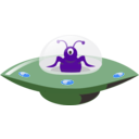 download Ufo In Cartoon Style clipart image with 180 hue color