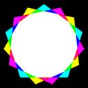 download Pentadecagon Rgb Mix clipart image with 180 hue color