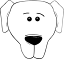 Dog Face Cartoon World Label