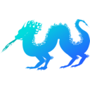 download Dragon clipart image with 180 hue color