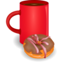 download Coffee And Doughnut clipart image with 0 hue color