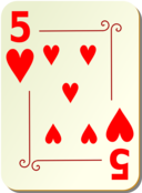 Ornamental Deck 5 Of Hearts