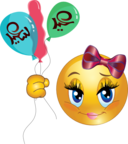 Girl Balloons Feast Smiley Emoticon
