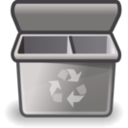 download Gray Recycle Bin clipart image with 180 hue color