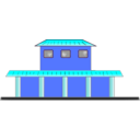 download Train Station clipart image with 180 hue color