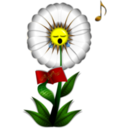 download Singing Daisy clipart image with 0 hue color