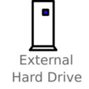 download External Hard Drive Labelled clipart image with 135 hue color