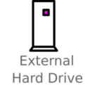 download External Hard Drive Labelled clipart image with 180 hue color