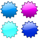 download Stars 5 clipart image with 180 hue color