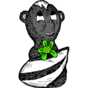 download Skunk With A Flower clipart image with 45 hue color