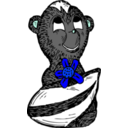 download Skunk With A Flower clipart image with 180 hue color
