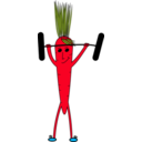 download Weightlifting Carrot clipart image with 315 hue color