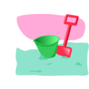 download Bucket And Spade clipart image with 135 hue color