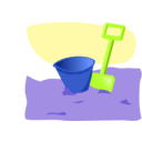 download Bucket And Spade clipart image with 225 hue color
