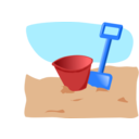 download Bucket And Spade clipart image with 0 hue color