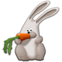 download Bunny Eating Carrot clipart image with 0 hue color