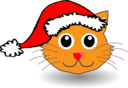 Funny Kitty Face With Santa Claus Hat