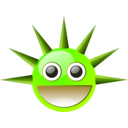 download Spikey Smiley clipart image with 45 hue color