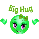 download Big Hug Smiley Emoticon clipart image with 90 hue color